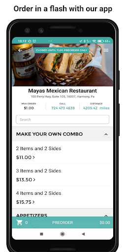 Android application Mayas Mexican Restaurant screenshort