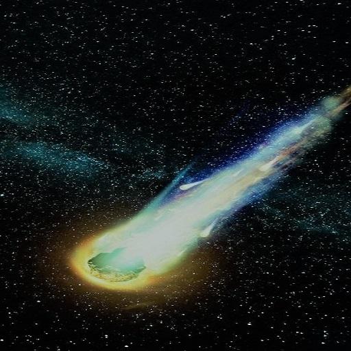Asteroid in space logo