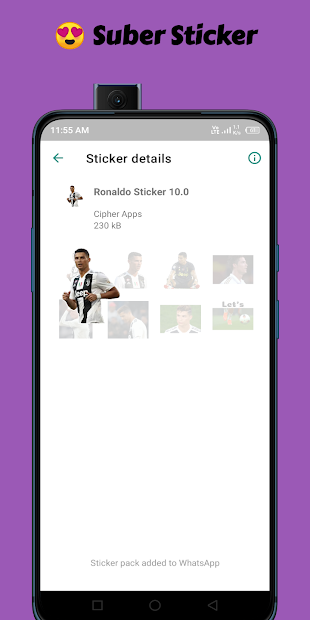 Captura de Pantalla 5 Ronaldo Sticker for WA android