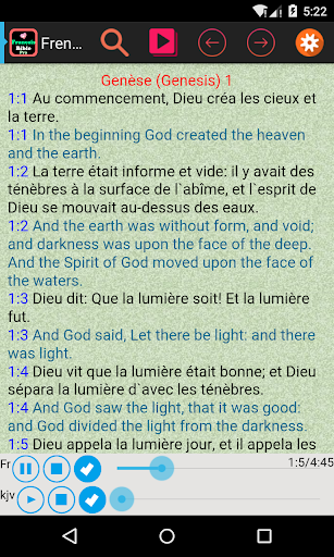 Android application French English Audio Bible screenshort