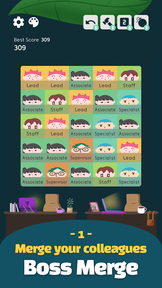 #6. Office Puzzles: Merge for Boss (Android) Door: NouvelleCode