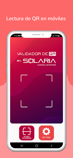 Android application SOLARIA Validador de QR screenshort