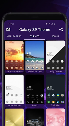 Galaxy S9 purple Theme Screen 3