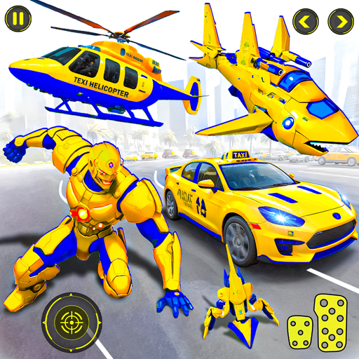 Taxi Helicopter Car Robot Game logo