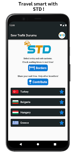 Android application STD Sınır Trafik Durumu screenshort