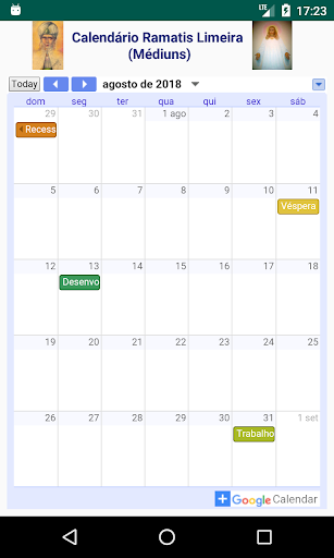 Android application Calendário Ramatis Limeira screenshort
