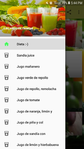 Android application Jugos Dietéticos y Saludables screenshort