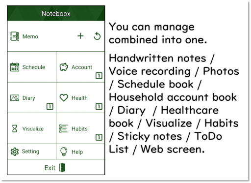 Android application Noteboox screenshort