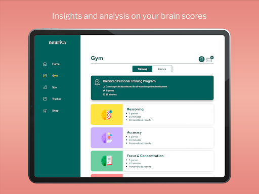 Screenshot of Neuriva Brain Gym