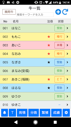繁殖管理アドバイスシステム Screen 2