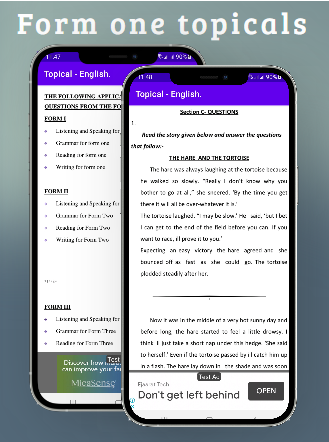 Android application English; Topical Questions screenshort