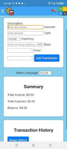 Android application Budget Tracker screenshort