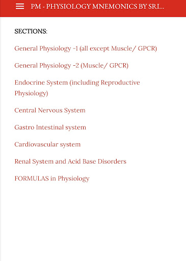 PM - Physiology Mnemonics Pro Screen 3