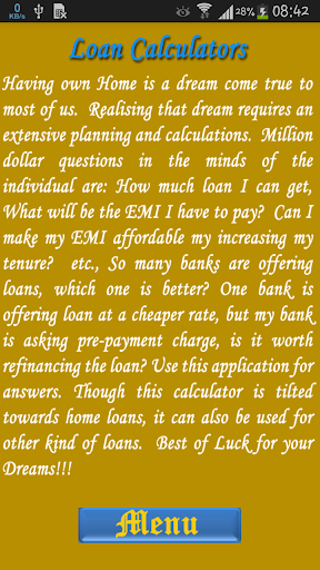 Loan Calculators Screen 2