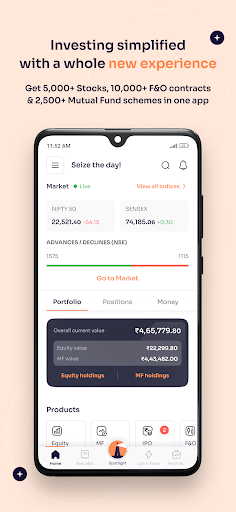 Android application Ventura: Stocks, F&O, MF, IPO screenshort