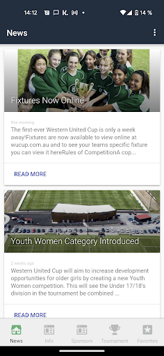 Android application Western United Cup screenshort
