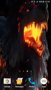 Angry Fire Wolf Live Wallpaper
