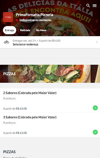 Android application PrimaFornatta Pizzeria screenshort