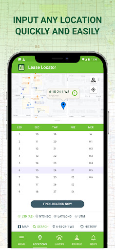 Lease Locator Oilfield LSD GPS Screenshot 2 - AppWisp.com