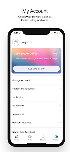 Screenshot of Botbar Coffee