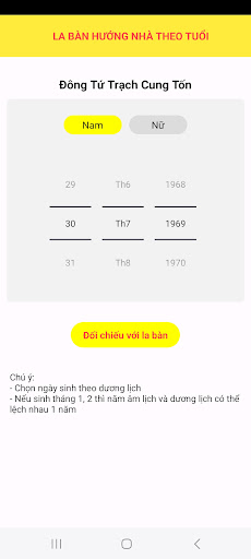 La Bàn Hướng Nhà Theo Năm Sinh