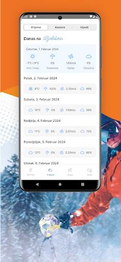 Android application Bjelašnica Ski screenshort
