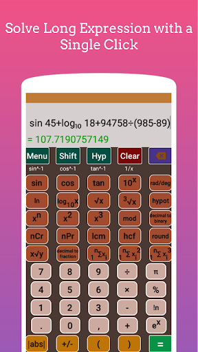 Android application Scientific Calculator App screenshort