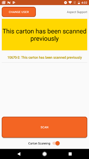 AspectPL Barcode Scanner Go Screen 2