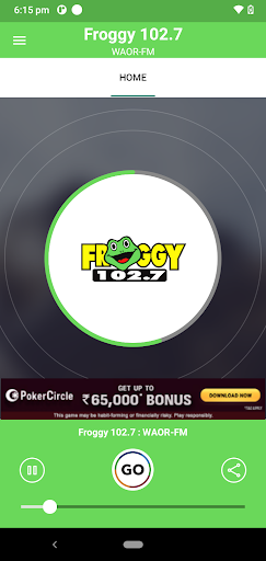 Android application Froggy 102.7 screenshort