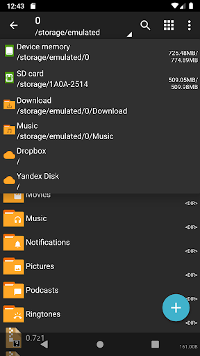 Screenshot of ZArchiver Cloud Plugin