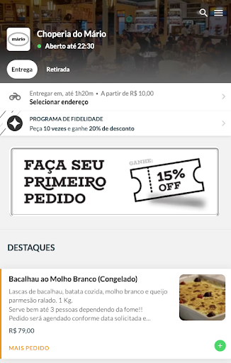 Android application Choperia do Mario screenshort
