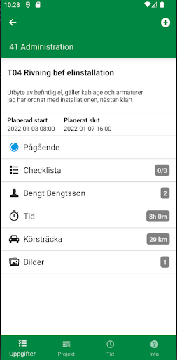 Tickra - Planera & Rapportera Screen 2