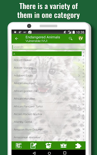 Screenshot of Endangered Animals Offline App