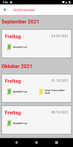 abfallApp Oberhausen Screen 2