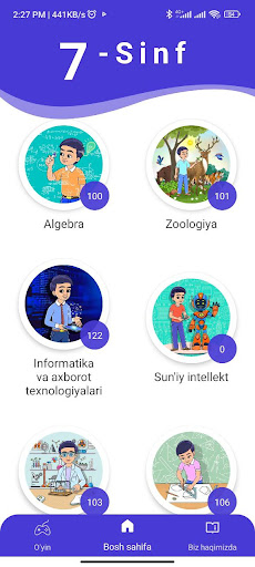 Android application ALTAIIM 7-sinf screenshort