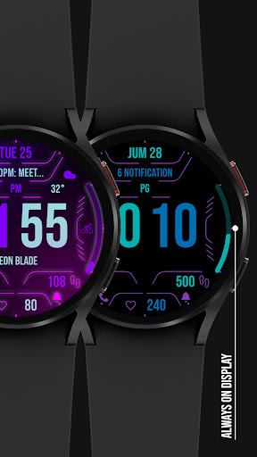 Neon Attack Watch Face 037 Screen 3