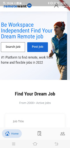 Android application RemoteWant - Find Remote Jobs screenshort