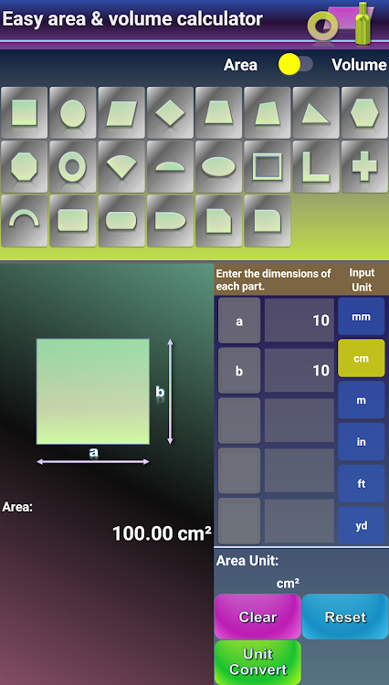 Easy area & volume caclculator - 1.2 - (Android)