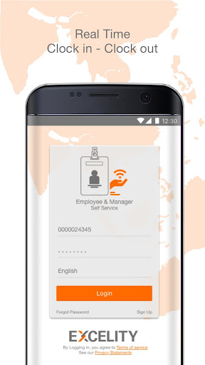 Android application Excelity Timesheet screenshort