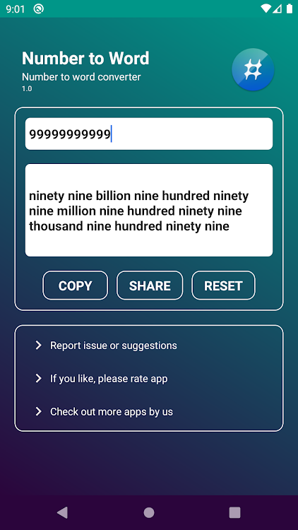Number to word convert offline - 1.4 - (Android)
