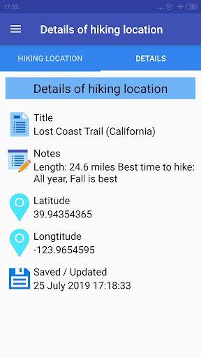 GPS Hiking Tracker