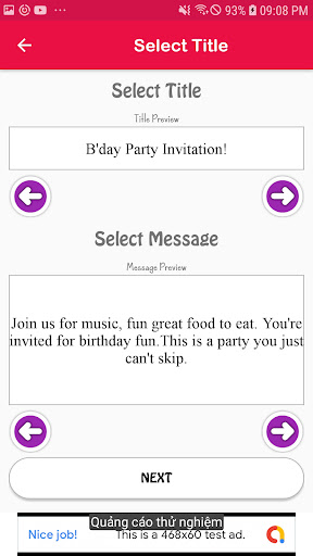 Birthday Invitation Card Screen 2