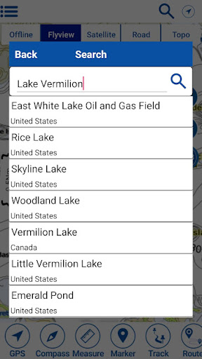 Lake Vermilion Offline Charts Screen 2
