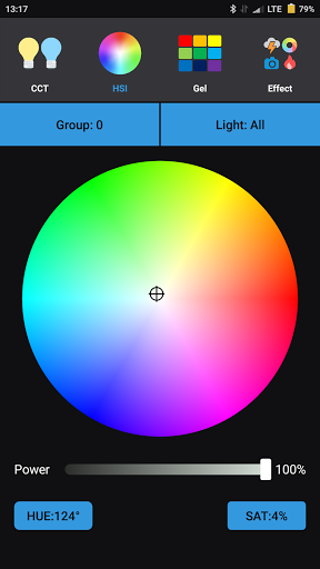 Android application Quadralite light controller screenshort