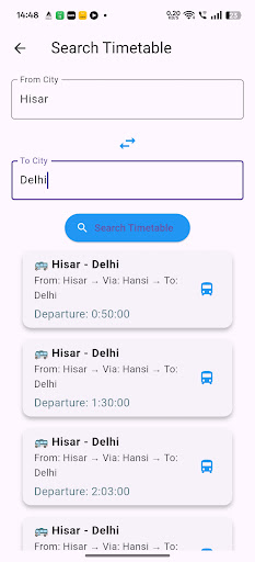 HR Roadways Bus TimeTable Info