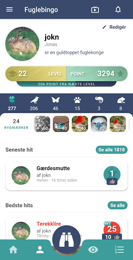 Fuglebingo Screen 2