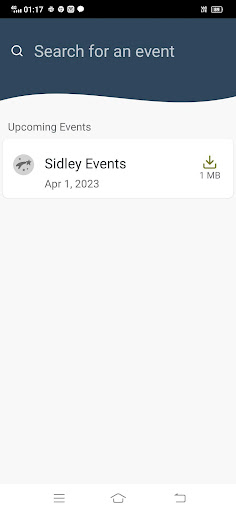 SIDLEY EVENTS app Screen 2