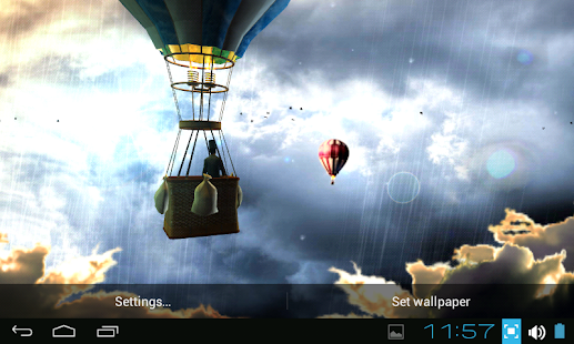 Capture d'écran de fond d'écran 3d en montgolfière