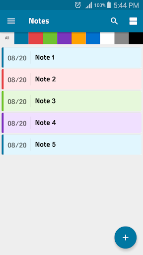 Android application Color Notes screenshort