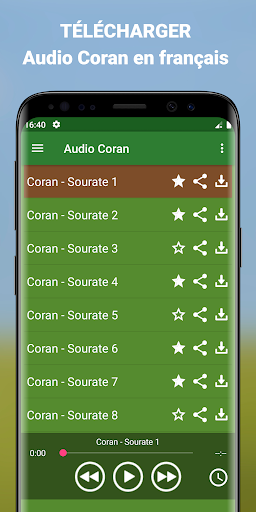 Android application Audio Coran en français mp3 screenshort